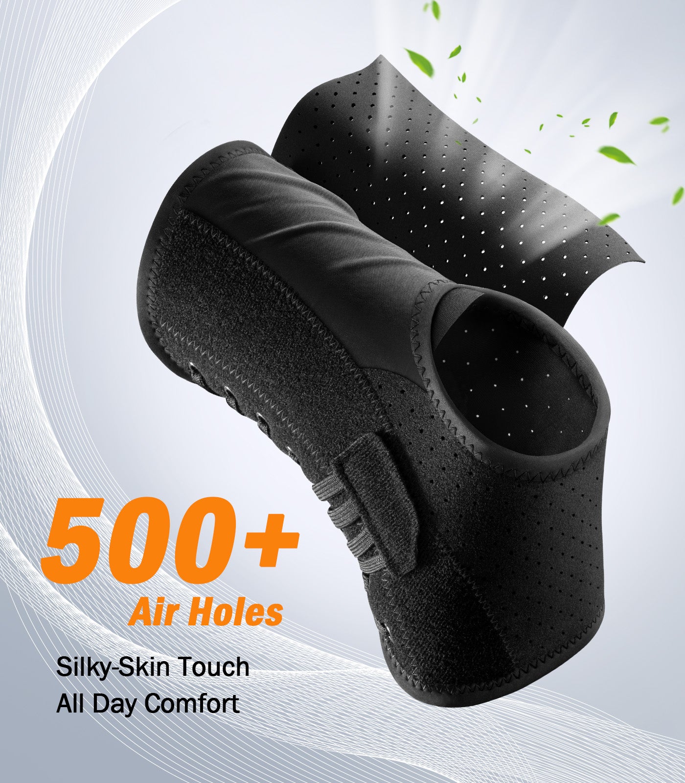breathable ankle brace featuring multiple air holes to enhance airflow and all day wearing comfort

